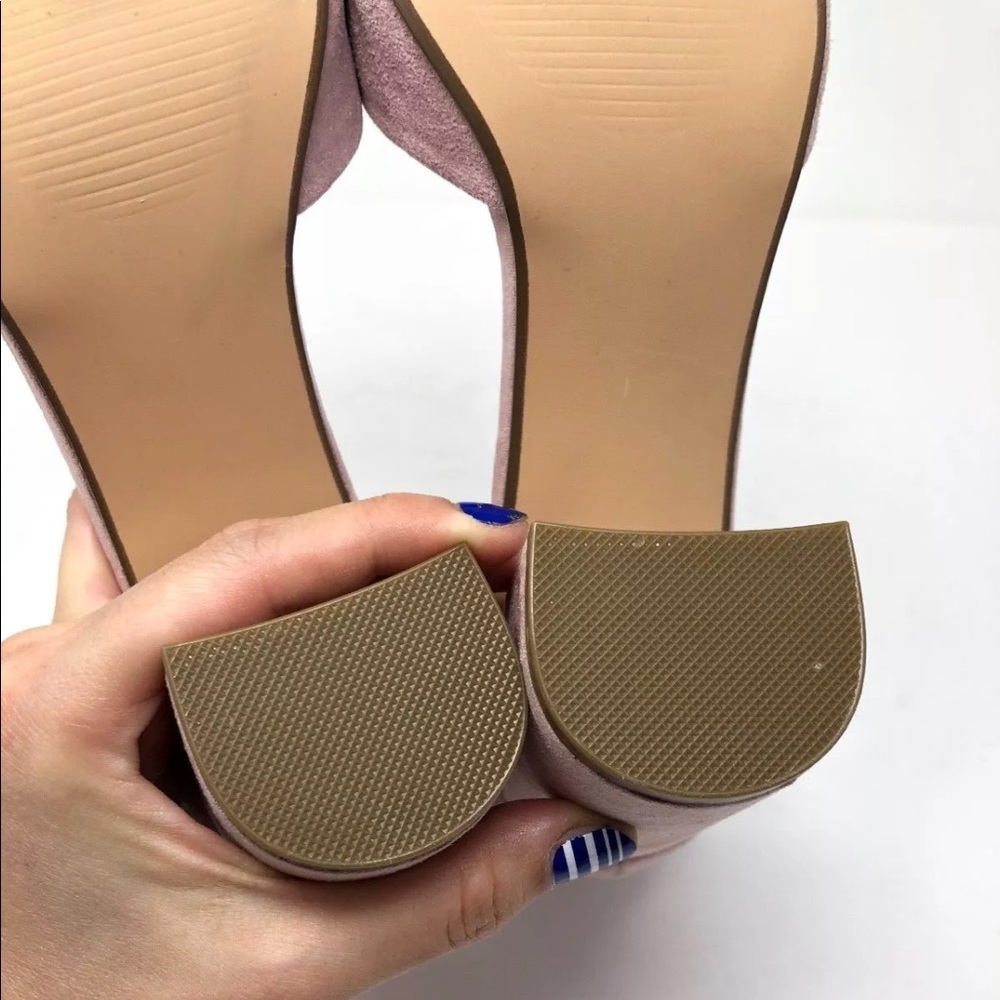 New Steve Madden Leather Suede Stacked Heel Sandal - Picture 8 of 8